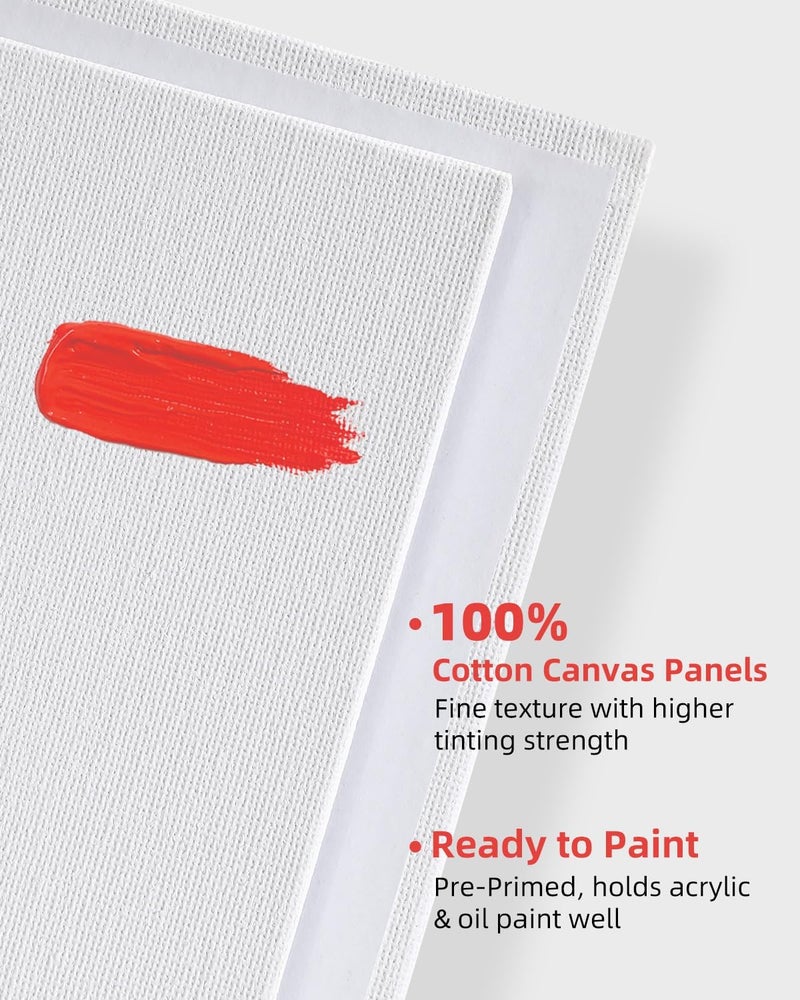 Simetufy 24 Pack 9 x 12 inch Flat Canvas Boards for Painting- 8oz Gesso Primed Acid-Free 100% Cotton Canvas Panels for Acrylics Oil Watercolor Tempera Paints - Image 2